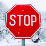 Stop sign in winter